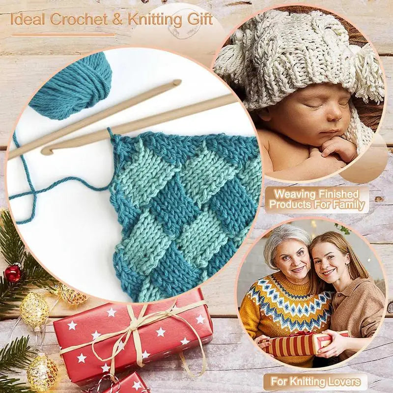 Crochets tunisien en bambou à double extrémité