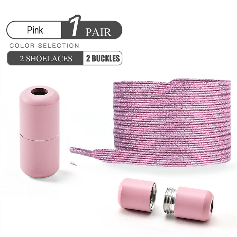 1Pair/2Pairs/4Pairs No Tie Shoe Laces Colorful Buckle Shoelaces Pearl Light Colorful Fashion Without Ties Elastic Laces Sneaker