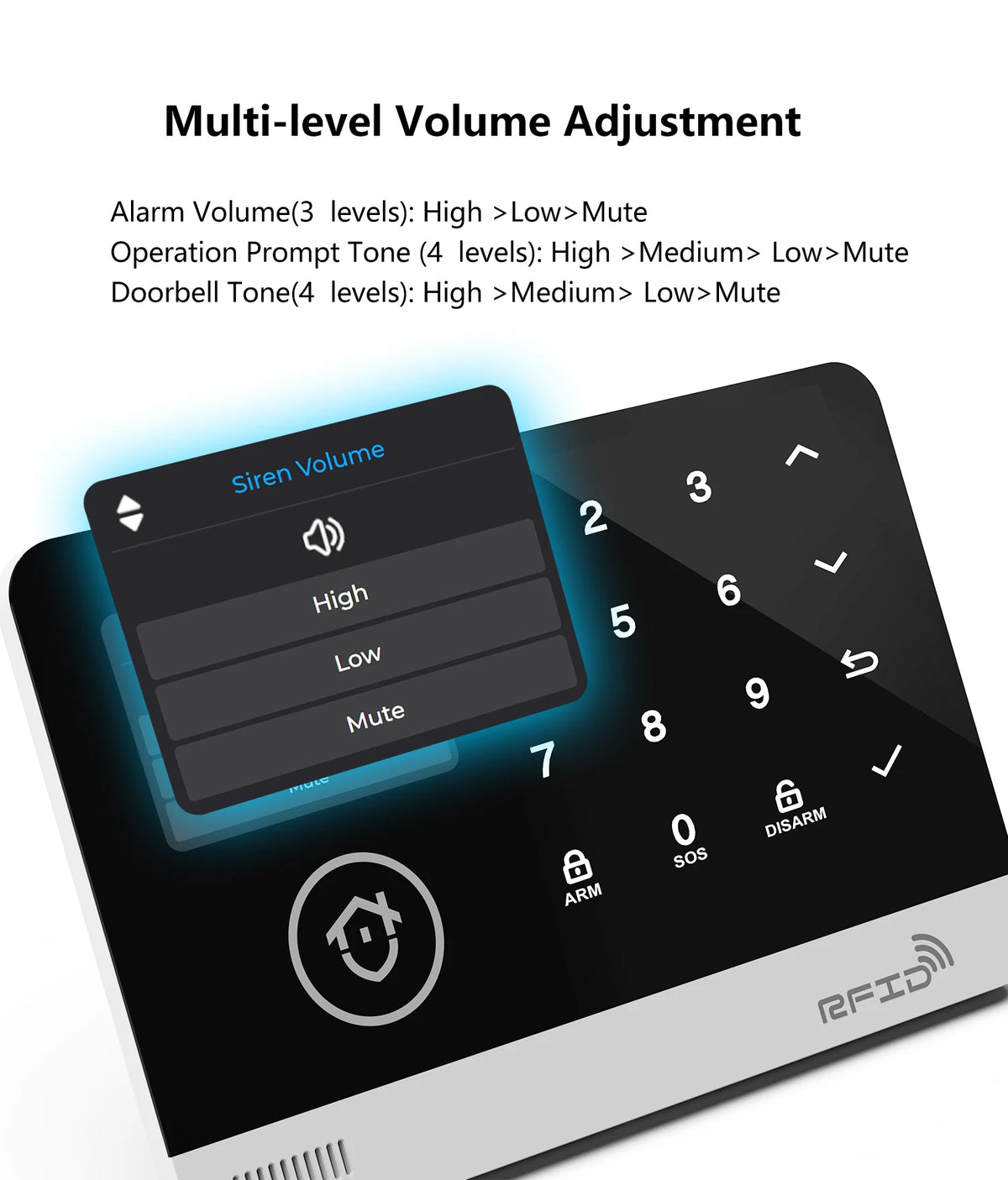 Tuya WiFi GSM Home Security Alarm System Kit, 2.4" Touch Screen RFID Keypad Burglar Alarm with Door Sensor, PIR Motion Detector, Remote Control, Works with Alexa & Google Assistant, App Push/SMS/Call Alert