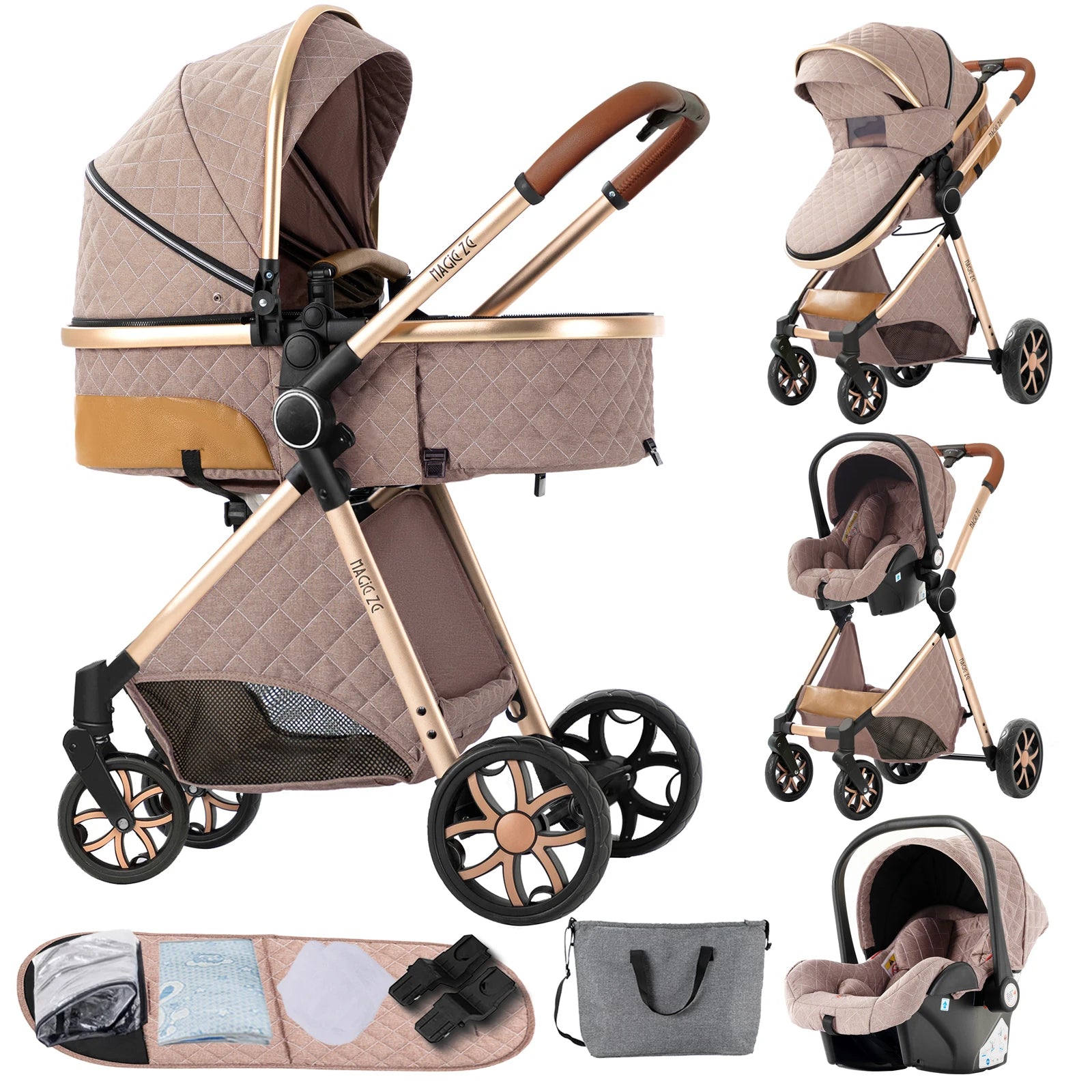 Baby Stroller 3‑in‑1 Lightweight Travel System