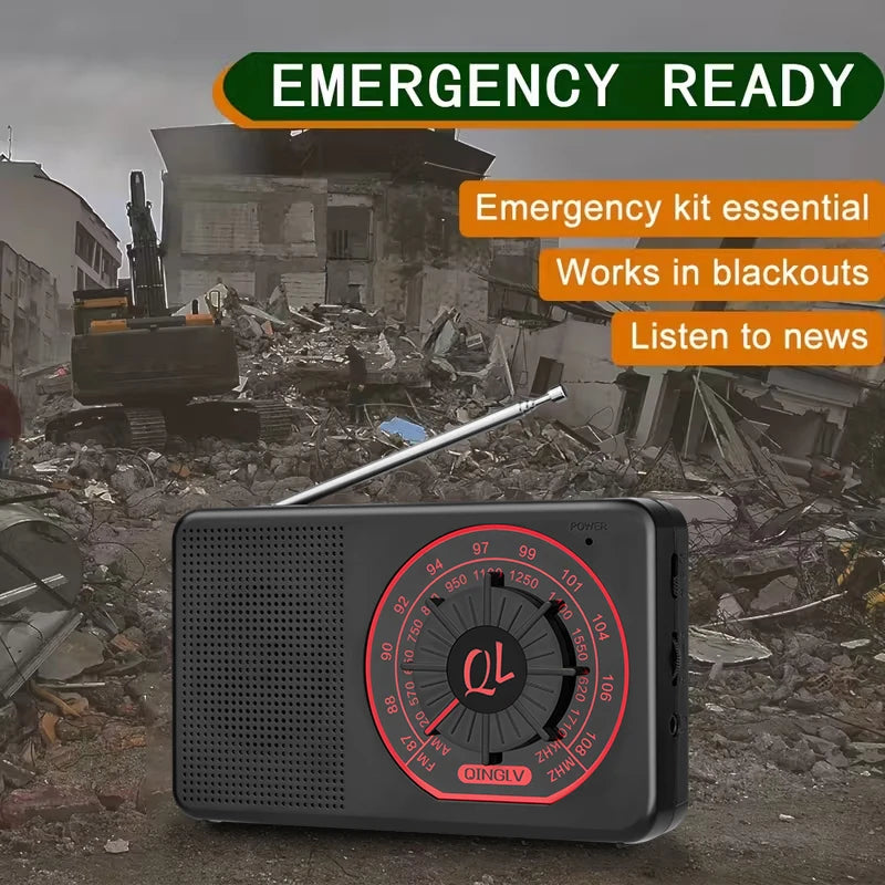Portable AM/FM/SW Radio QL-11 with Speaker and Earphone Jack
