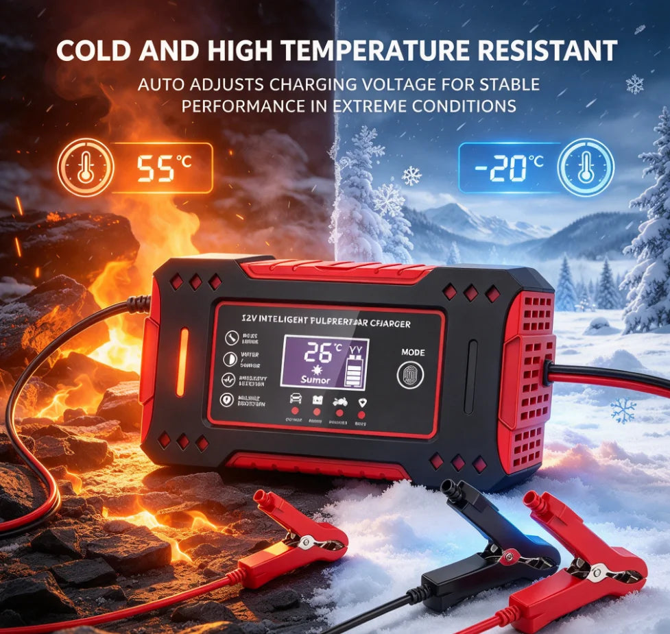 12V 6A Lead-Acid Battery Charger with LCD, EU Plug