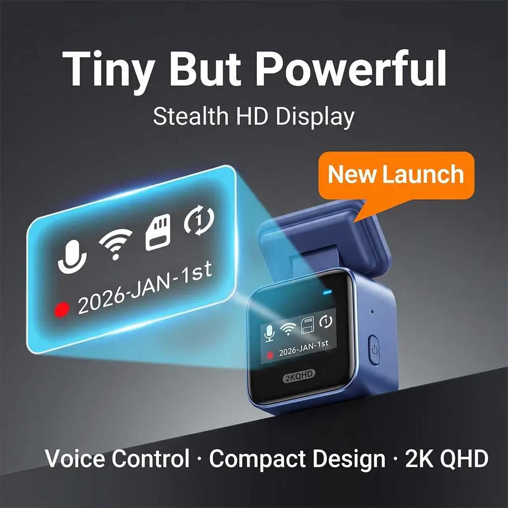 2K Mini Caméras pour voiture DVR Mini Dash Cam 24 Parking Enregistrement vidéo auto Application WiFi Commande vocale Dashcam automobile