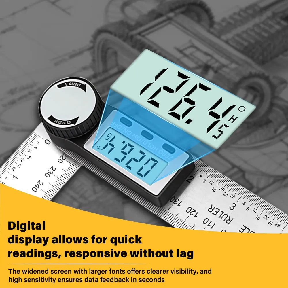 200 mm Digital Angle Ruler with Locking Knob