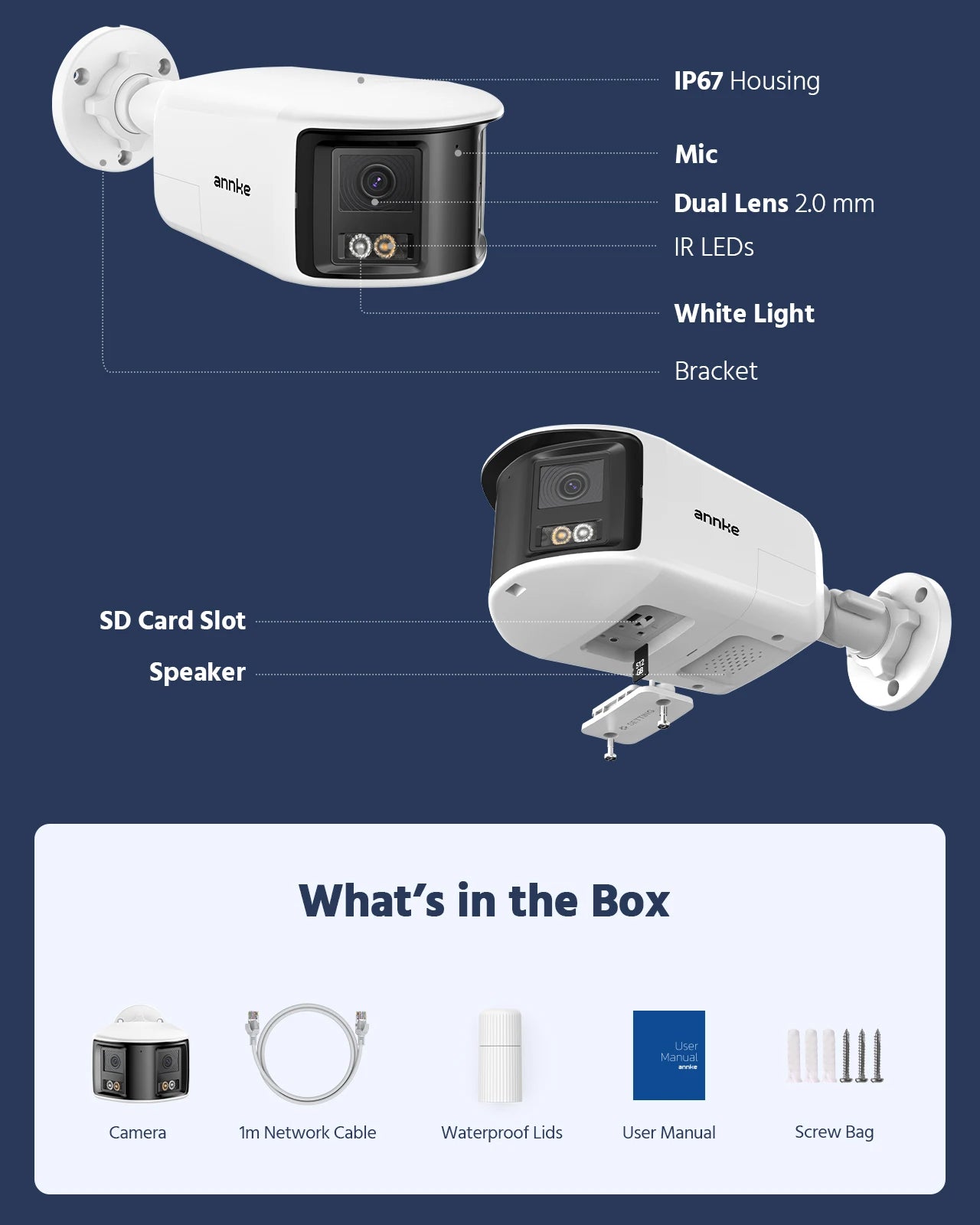 ANNKE 4K 8MP PoE Dual Lens Outdoor Security Camera