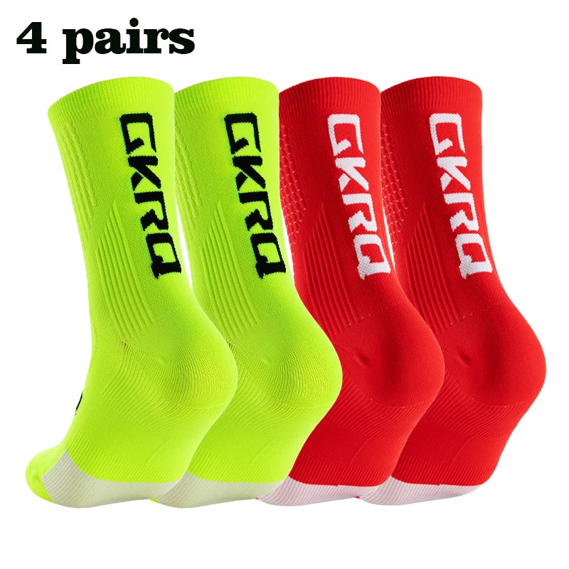 Meias de ciclismo GKRQ, conjunto de 4 pares, tamanhos M ou L