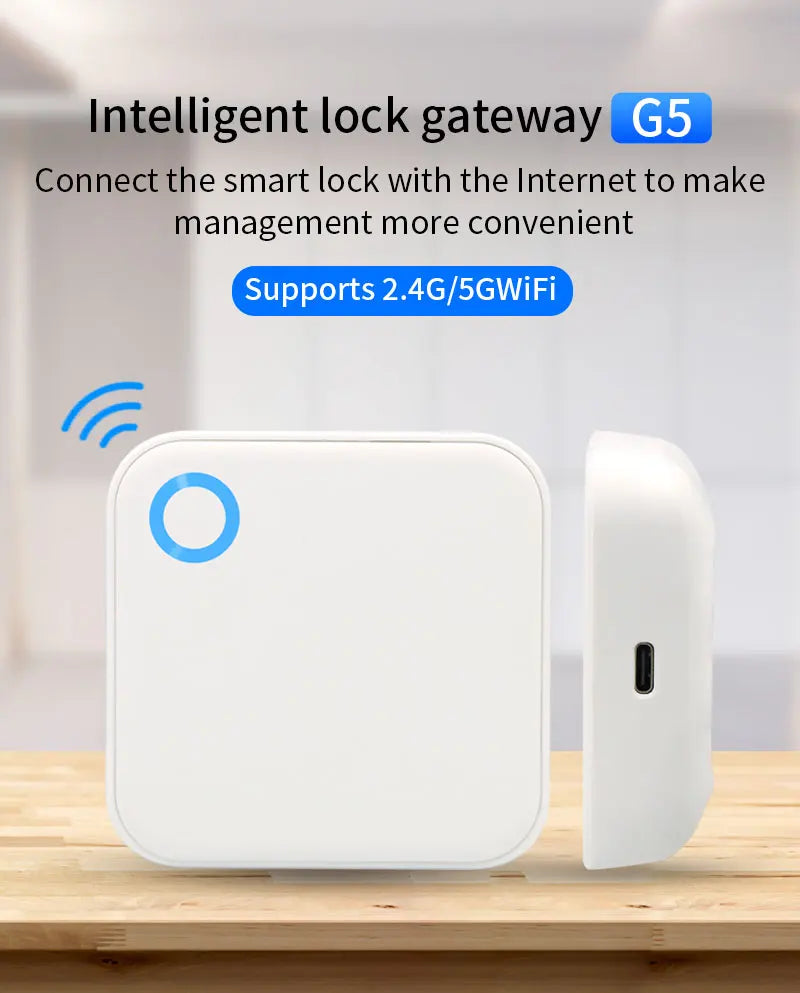 G2 G5 G6 TTlock Gateway Can Connect to 5G WiFi TTLock Or TTHotel APP G5 WiFi Gateway 2.4G&5G WiFi For Remote Control Smart Lock