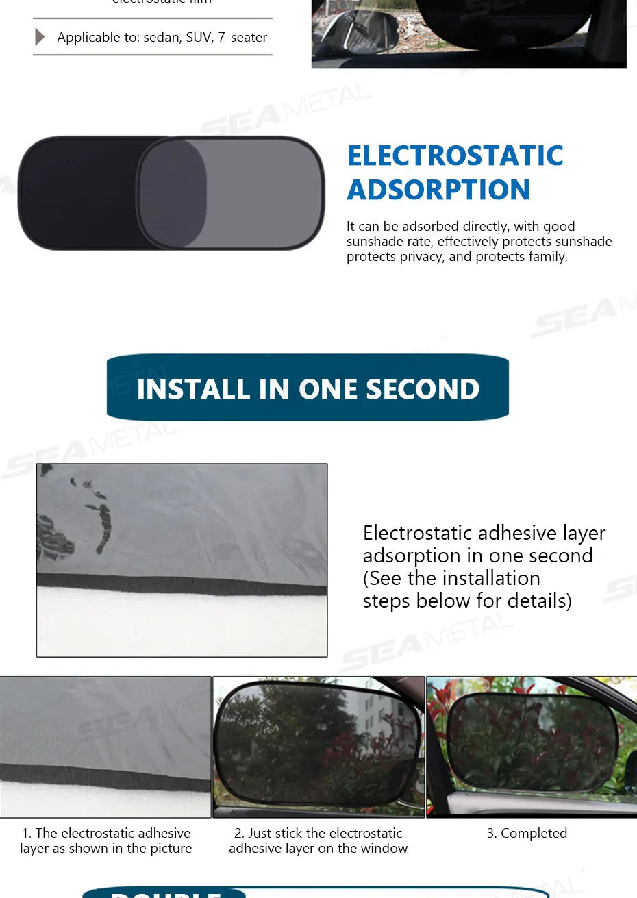 BLALION 2‑Pack Car Window Sunshade Mesh Protector