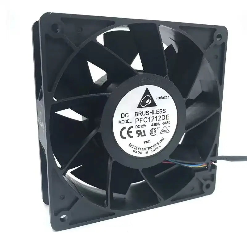 Original Delta 120mm Fan PFC1212DE For Ant GPU Miner Powerful Cooling Fan 120*120*38mm 12V PWM 4-pin 250CFM 7000RPM 66.5DBA