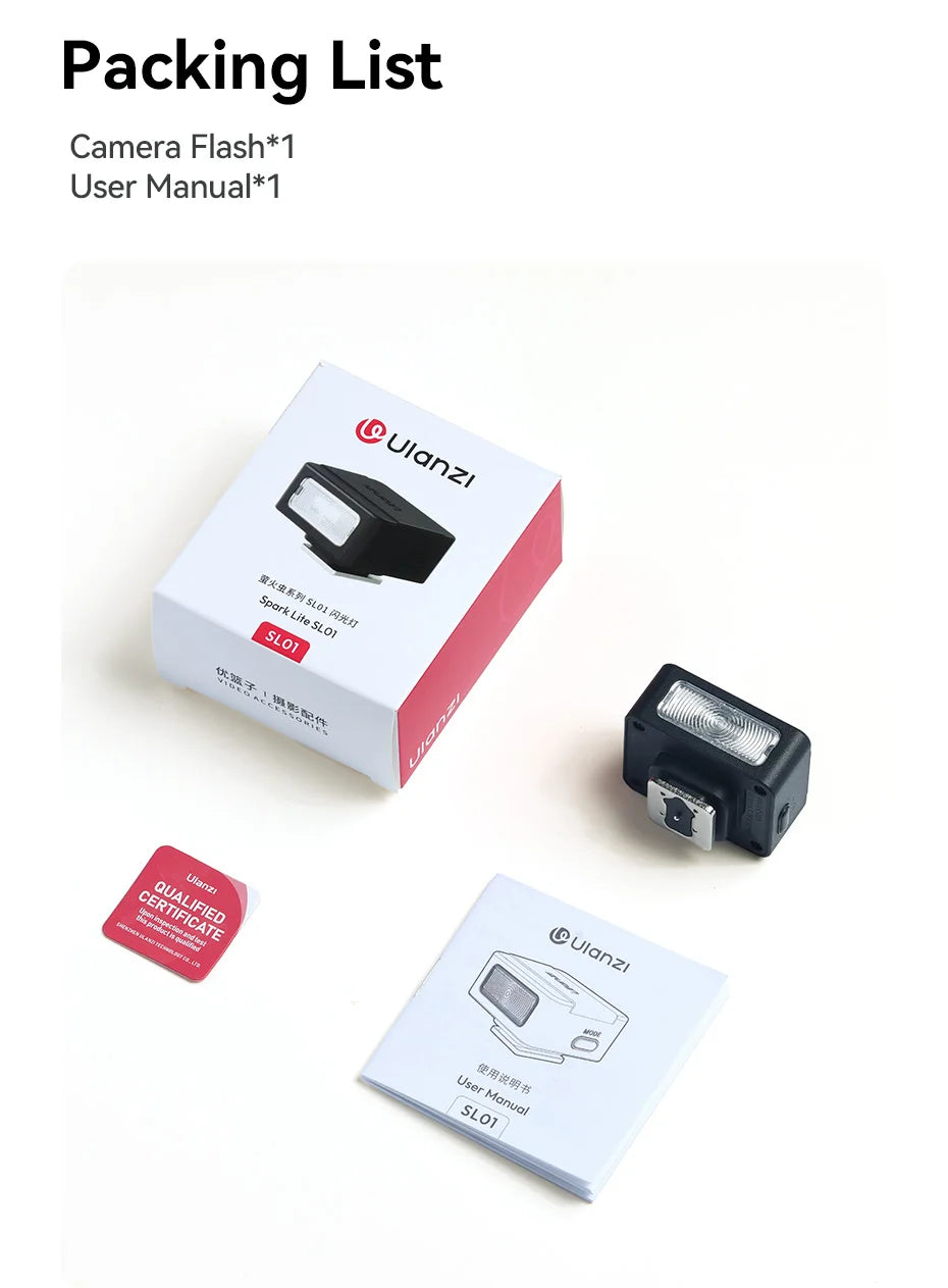 Ulanzi SL01 SL02 Mini Kamera Flaş Işığı SpeedLite GN8 6500K