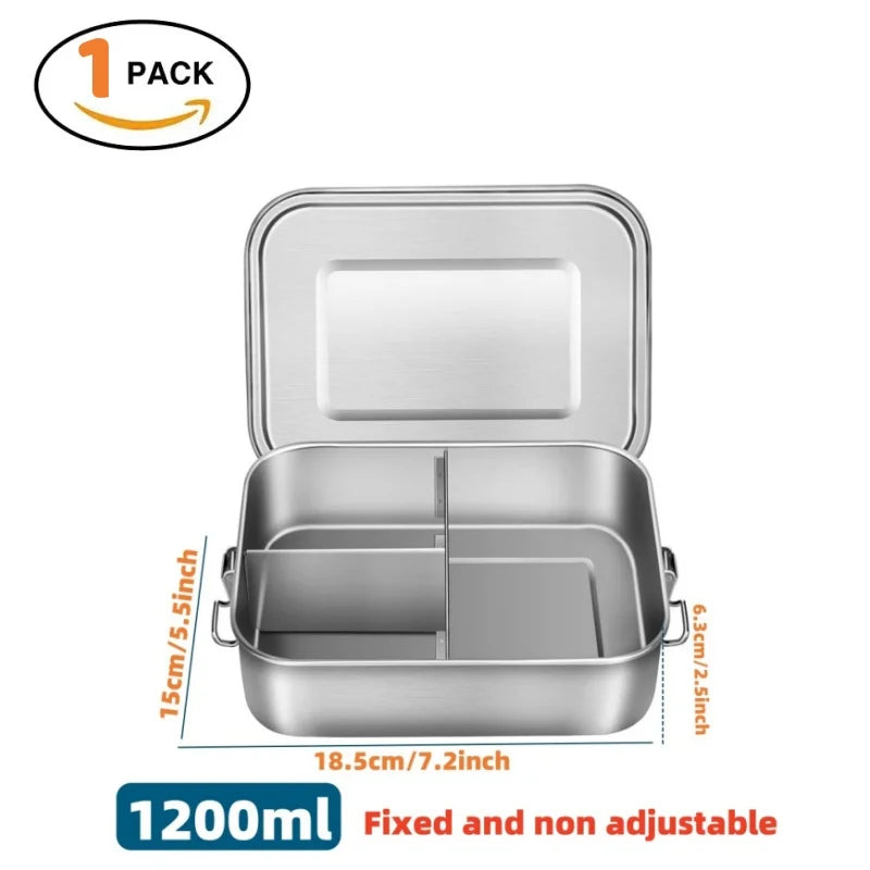 Stainless-Steel Lunch Containers, Size/Bag Options
