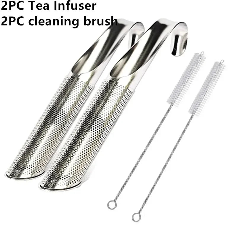 Stainless-Steel Tube Tea Infuser and Brush Options
