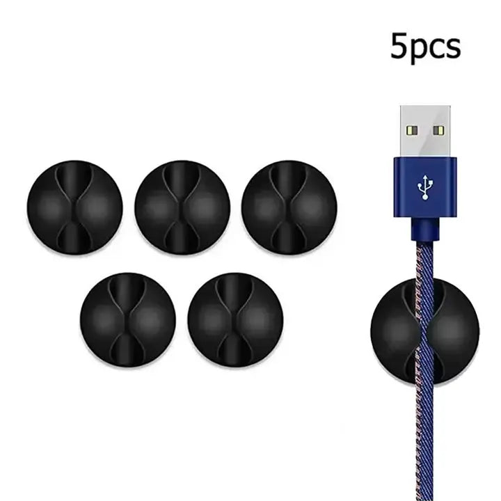 20PCS Cable Clip Winder Organizer Round Charger Cord Clips Desk Tidy Management Wire Adhesive Holder Clamp in Home Office Car