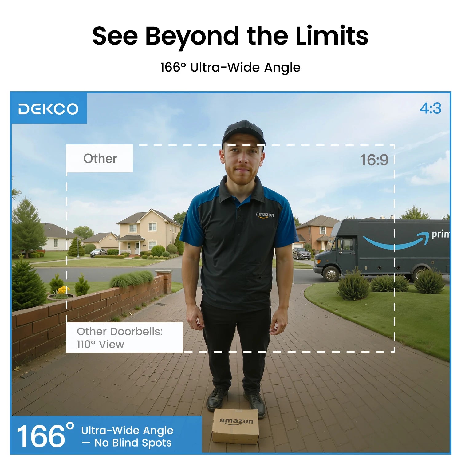 DEKCO 3MP WiFi Video Doorbell with 2-Way Audio and AI Detection