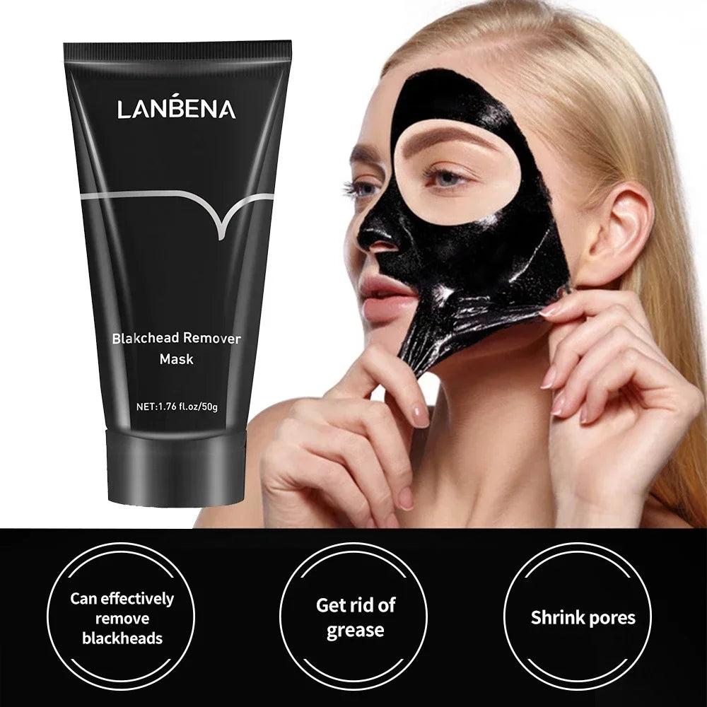 LANBENA Blackhead Remover Nose Black Mask Face Care Mud Peel Off Mask Skin Care 50g