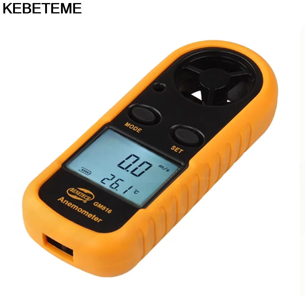 Vreckový digitálny anemometer a teplomer vzduchu