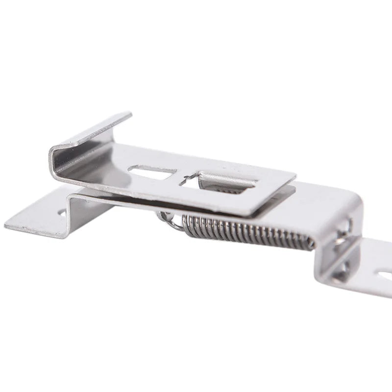 2 PCS Rectangular Car License Plate Spring Loaded Stainless Steel Bracket Cars Frame Holder Clamps Trailer Number Plate Clips