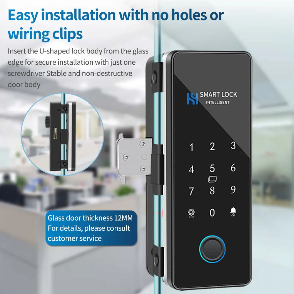 Bluetooth-tasted Lock til glas- eller rammede døre