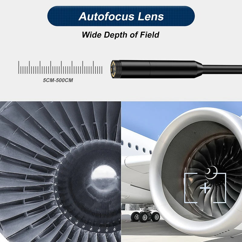 Industrial Endoscope 4.3'' IPS Screen Autofocus Camera HD1080P Single Dual Triple Lens USB Probe Car Inspection Borescope LEDs