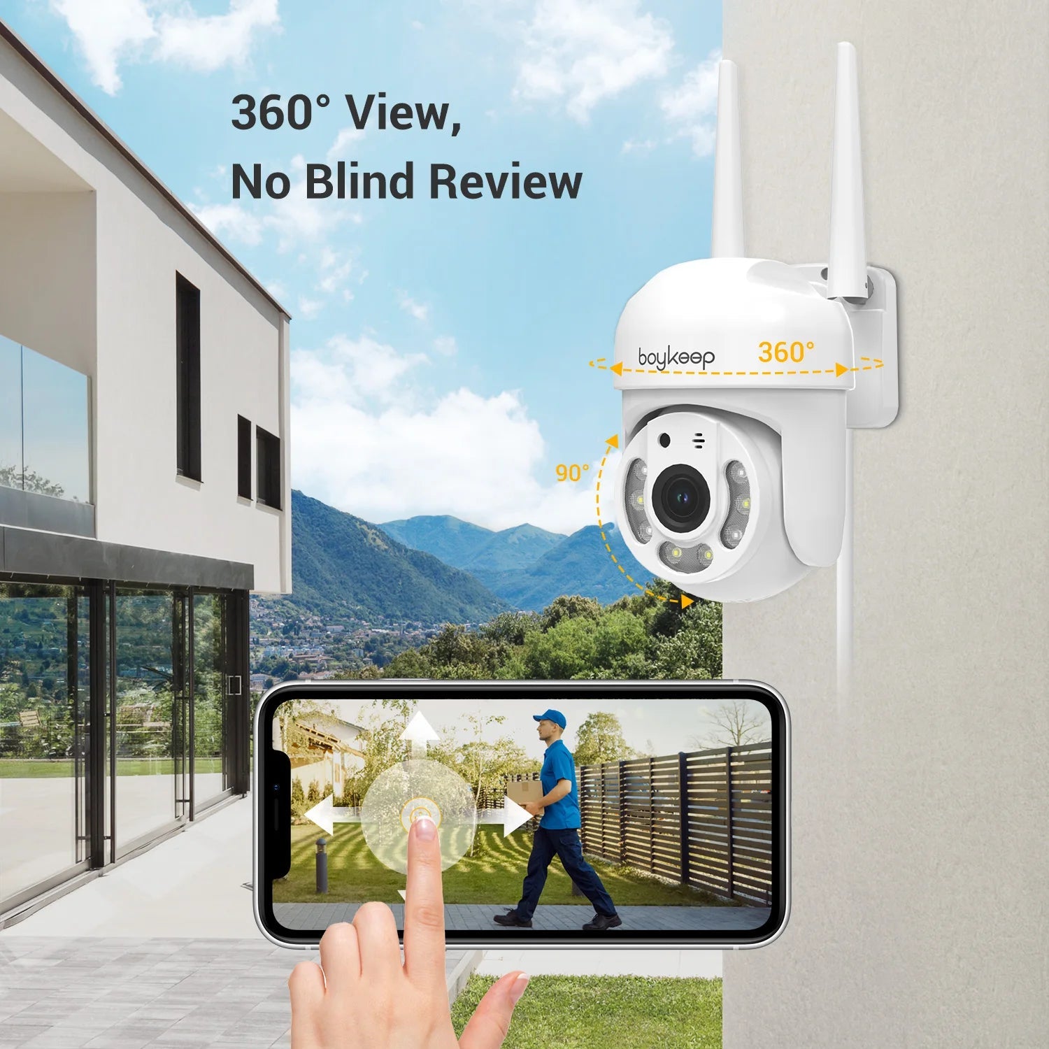 BoyKeep 3MP 2.4GHz WiFi Outdoor Home Security IP Smart Monitor Video Surveillance Camera Full Color Night Vision