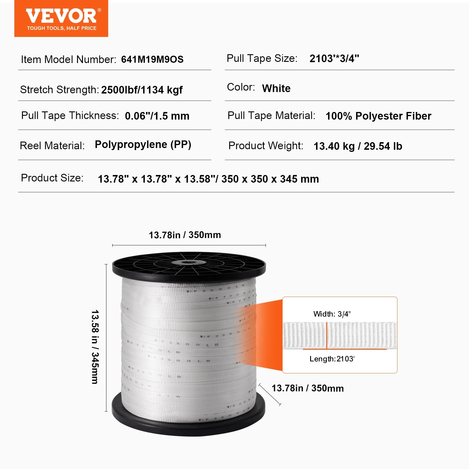 Polyester Pull Tape Flat Rope for Cable Pulling and Conduit Work