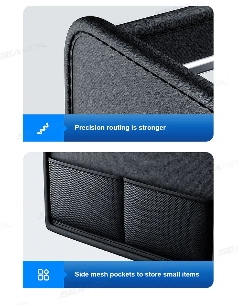 SEAMETAL Foldable Car Trunk Organizer Wear-Resistant Waterproof Car Storage Box with 6-Pocket 22.5L Large Capacity Organizer