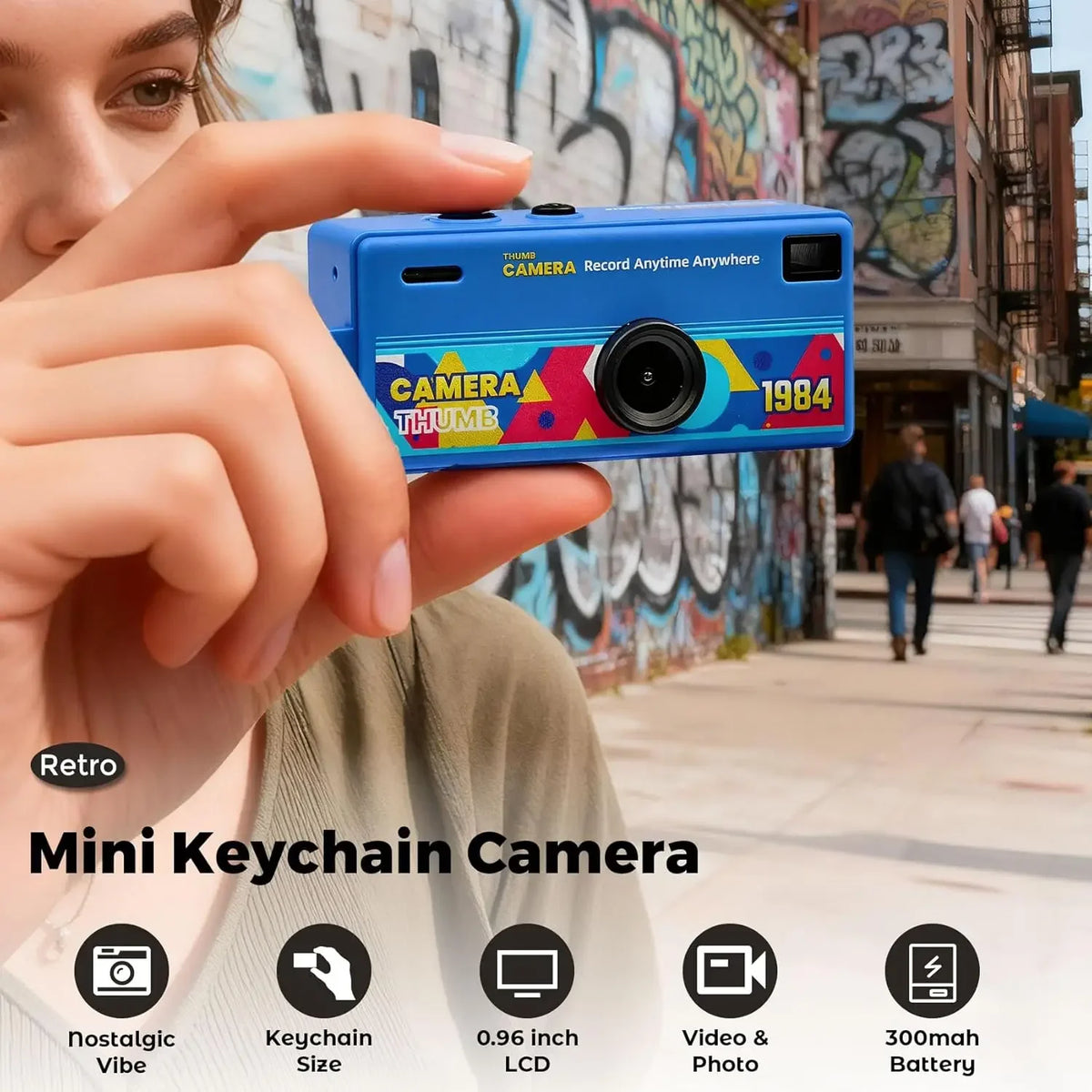 Mini Keychain Camera with 0.96-Inch Screen