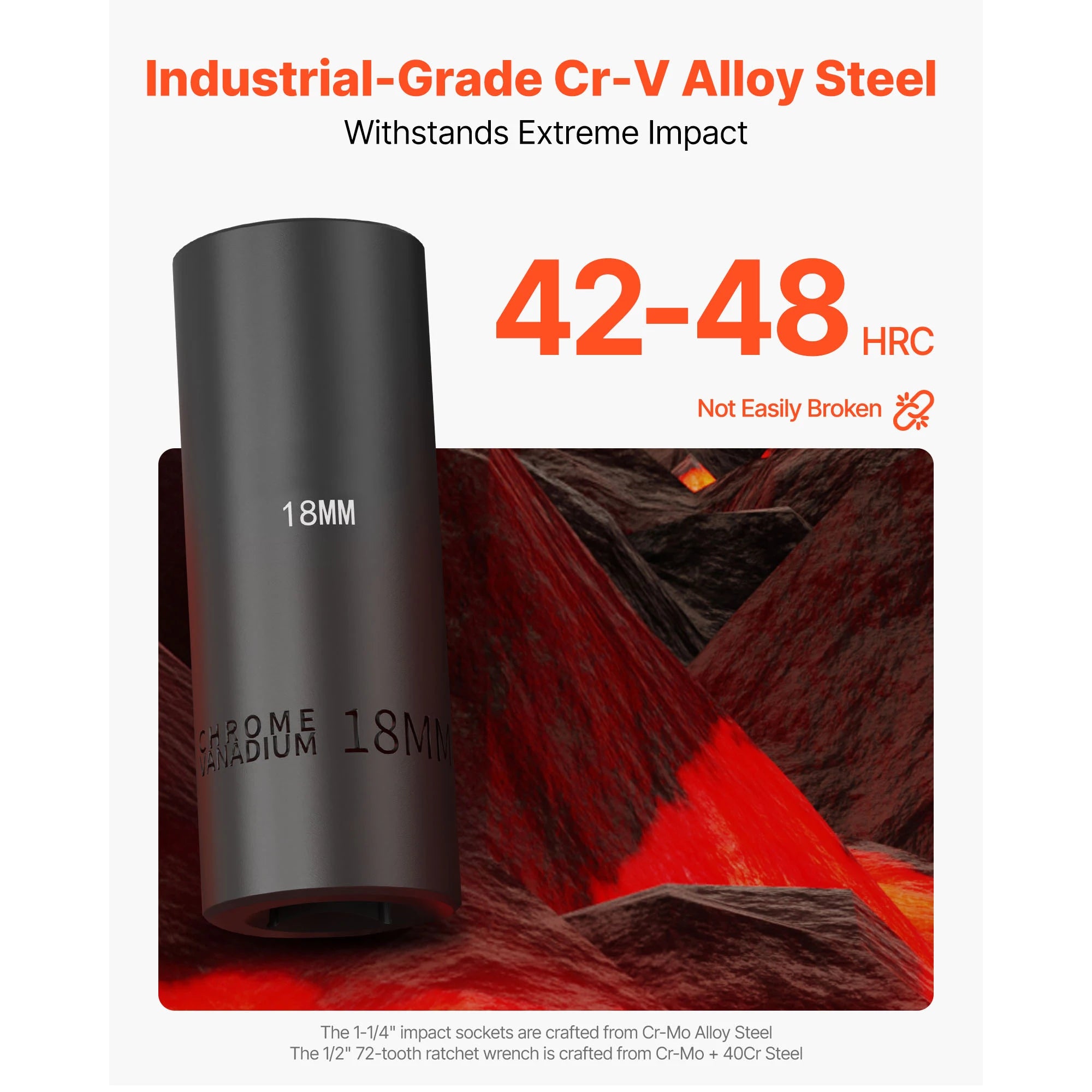 Set udarnih nasadnih ključeva 1/2'' pogon SAE i metrički, duboki/standardni 26–65 komada