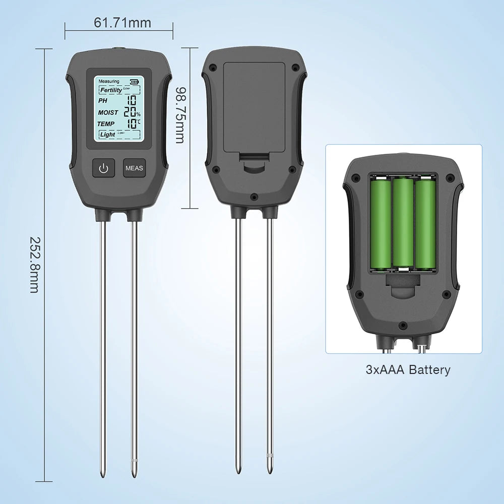 Digital Soil Tester - Three or Five Functions
