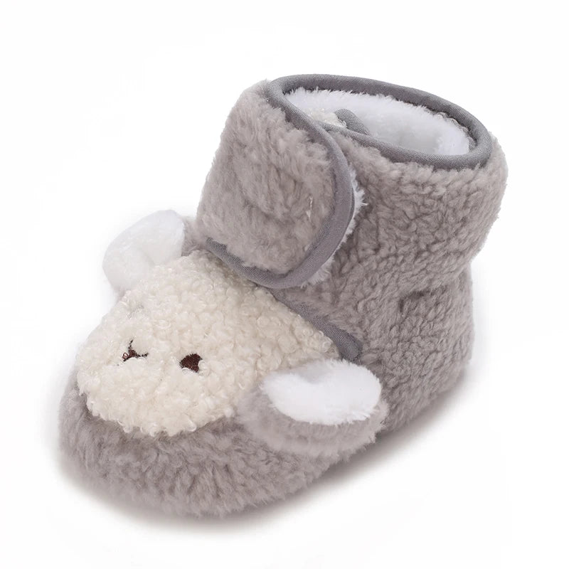 Cute Bear Baby Shoes Soft Plush Winter First Walkers