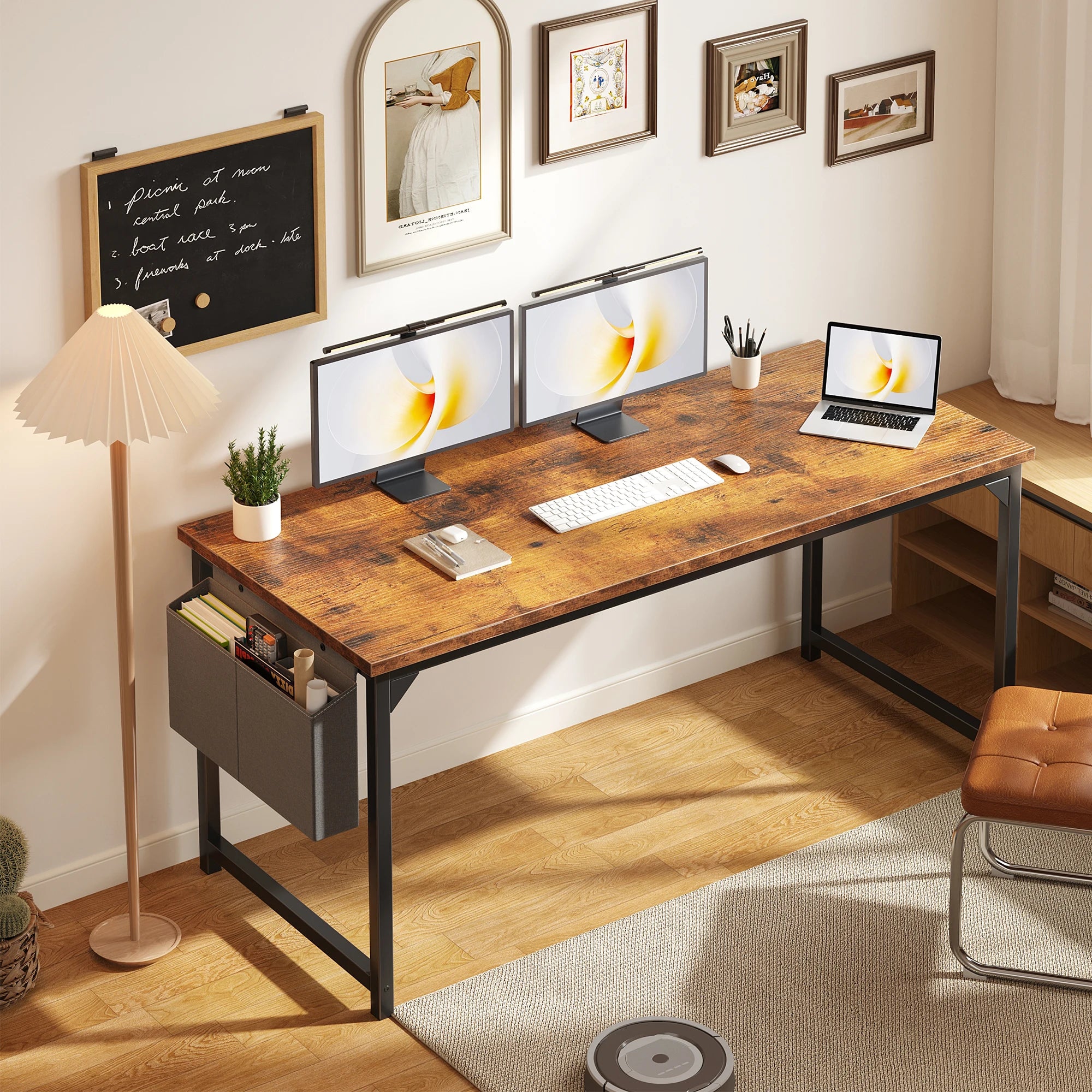 Computer Desk 31–55 Inch Writing & Gaming Table with Side Storage Bag