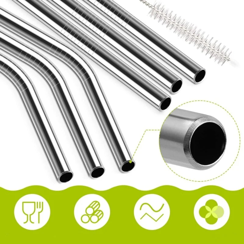 Stainless Steel Straw with Silicone Tip for Stanley Cup 2Pcs Replacement Straws for Stanley 40oz/30oz Tumbler 1Pcs Straw Brush