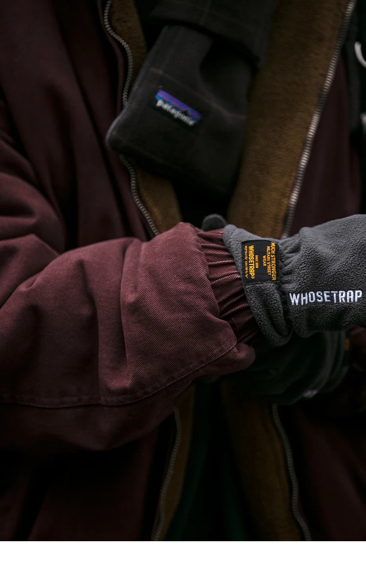 Japanese Vintage Polar Fleece Jacket Men Winter High Quality Thick Jacket Korean Streetwear Loose Couple Trendy Warm Coat Male