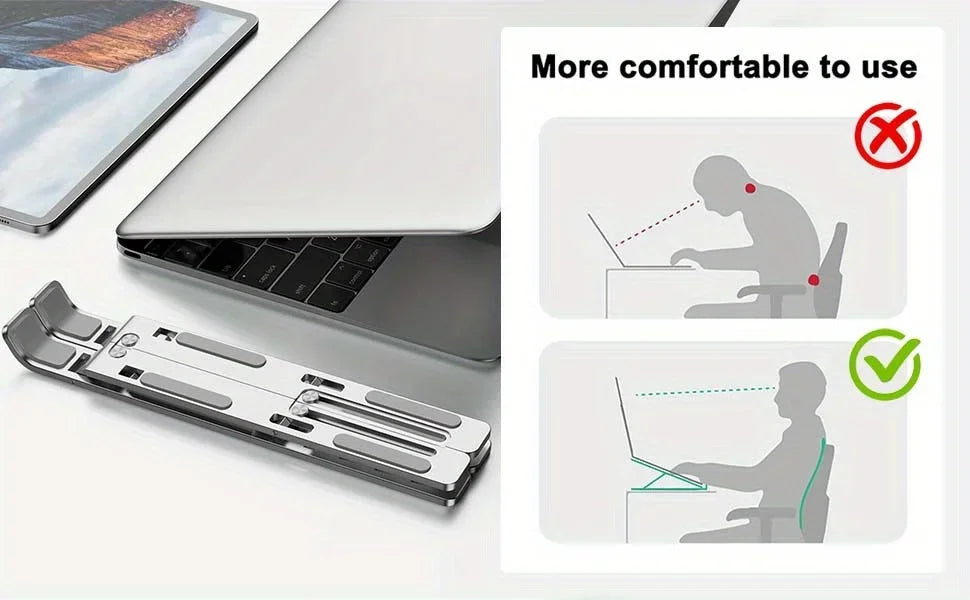 Adjustable Aluminum Laptop Stand for 8-16 Inch Laptops