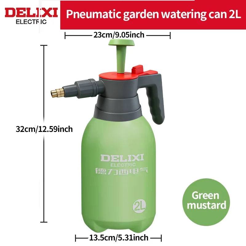 Hand Pump Sprayer,2L Handed Multi-Purpose Pressure Garden Sprayer,Safety Valve Adjustable Nozzle,for Lawn Garden DELIXI ELECTRIC