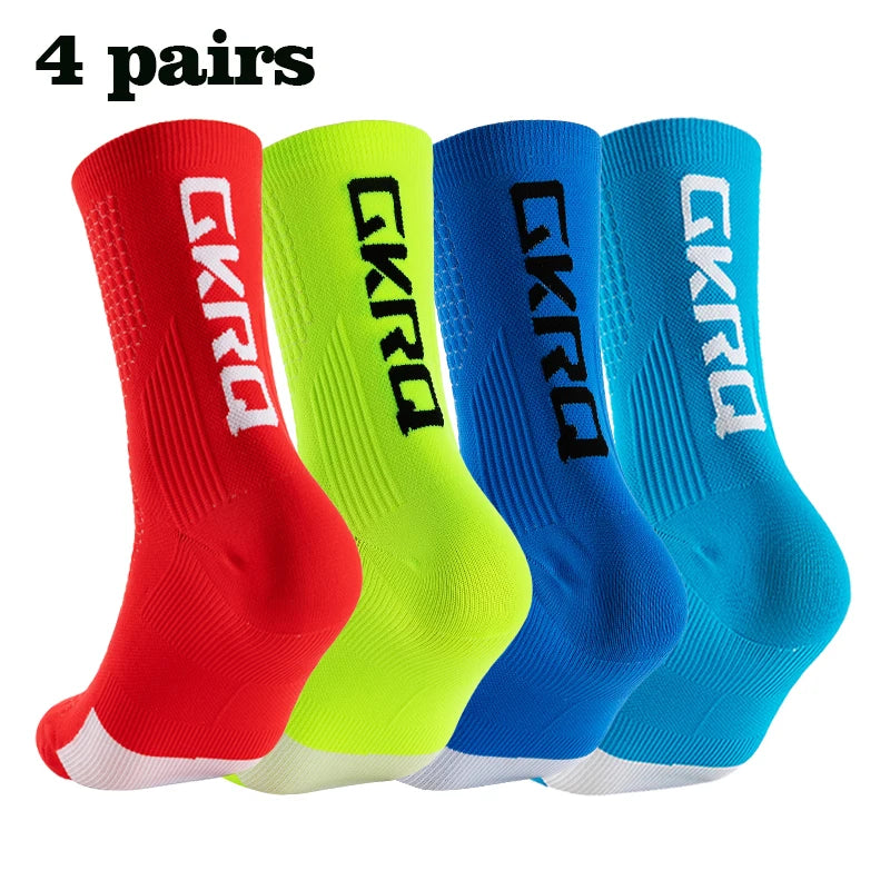 Meias de ciclismo GKRQ, conjunto de 4 pares, tamanhos M ou L