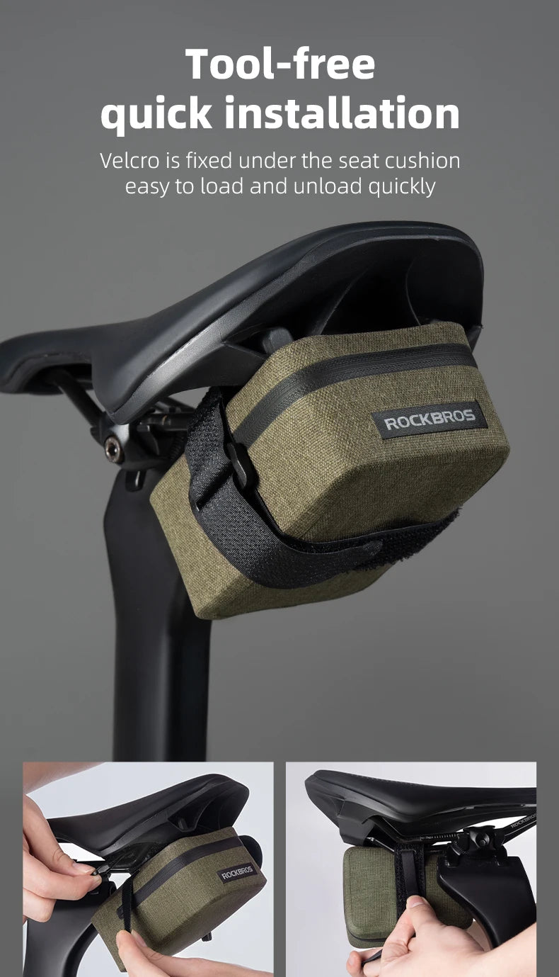 Borsa Sella Bici ROCKBROS Impermeabile MTB Borsa da Strada Bici Portatile 0,4L Mini Borsa Posteriore Leggera