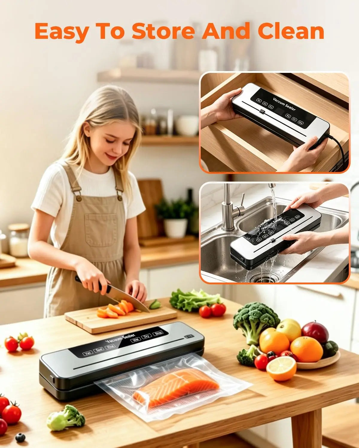 Scelleuse sous vide automatique pour aliments avec cutter intégré