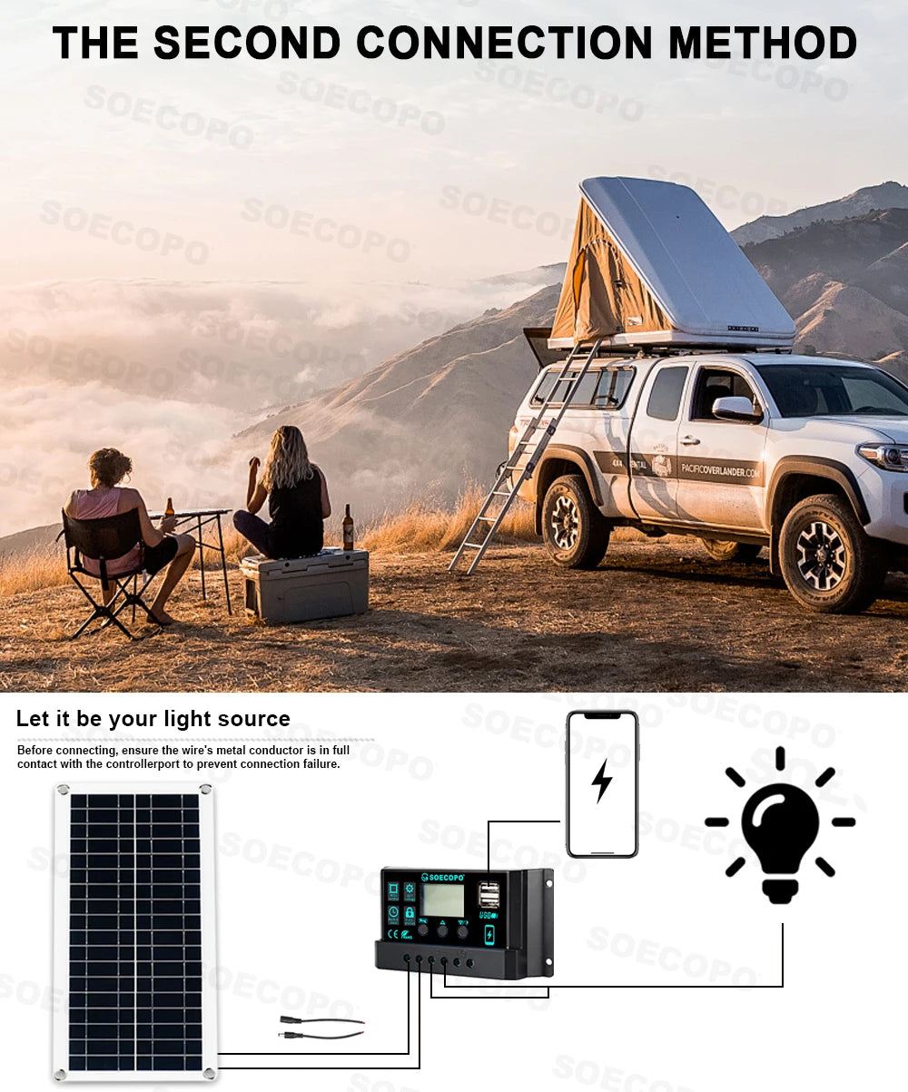 6000W Solcelleanlæg med inverter og 100A controller til off-grid brug
