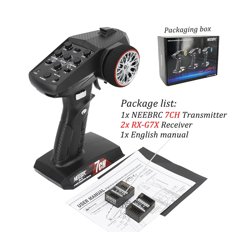 2.4GHz RC Car Radio System - 4 or 7 Channels