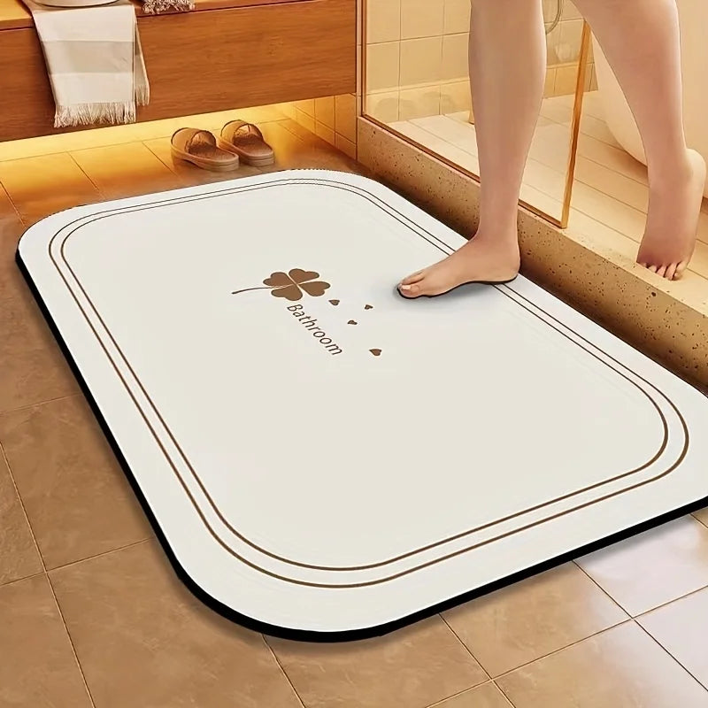 Alfombrilla de baño de diatomita de secado rápido, superabsorbente y antideslizante