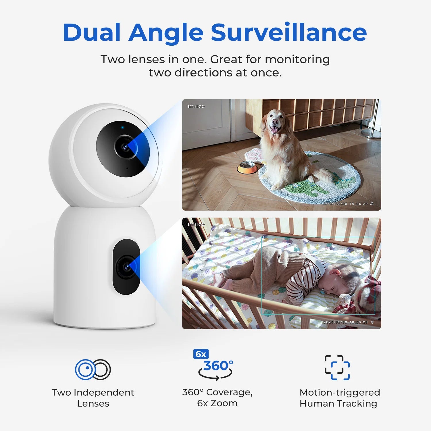 IMILAB C30 Dual 3K Baby Monitor with AI Tracking and Color Night Vision