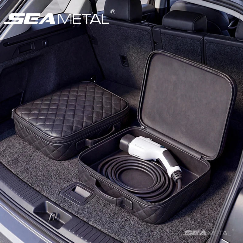 SEAMETAL Car Trunk Organizer Portable Storage Bag Waterproof Shockproof EV Charger Cable Storage Case Trunk Carry Case