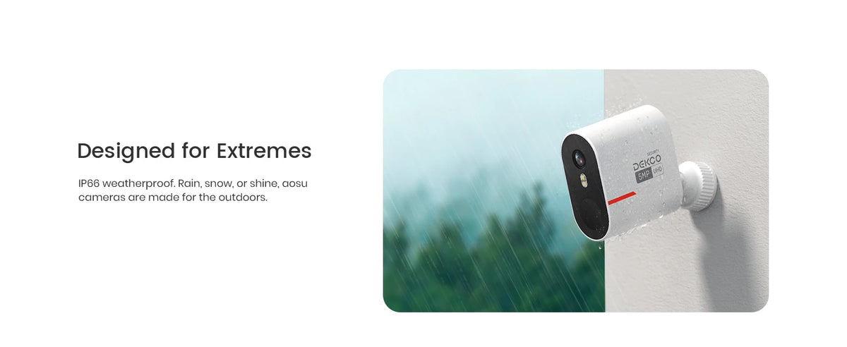 Dekco 5MP Wireless Solar Camera System 2 Cam Kit Outdoor WiFi Solar Security Camera Set Color Night Vision 2-Way Talk