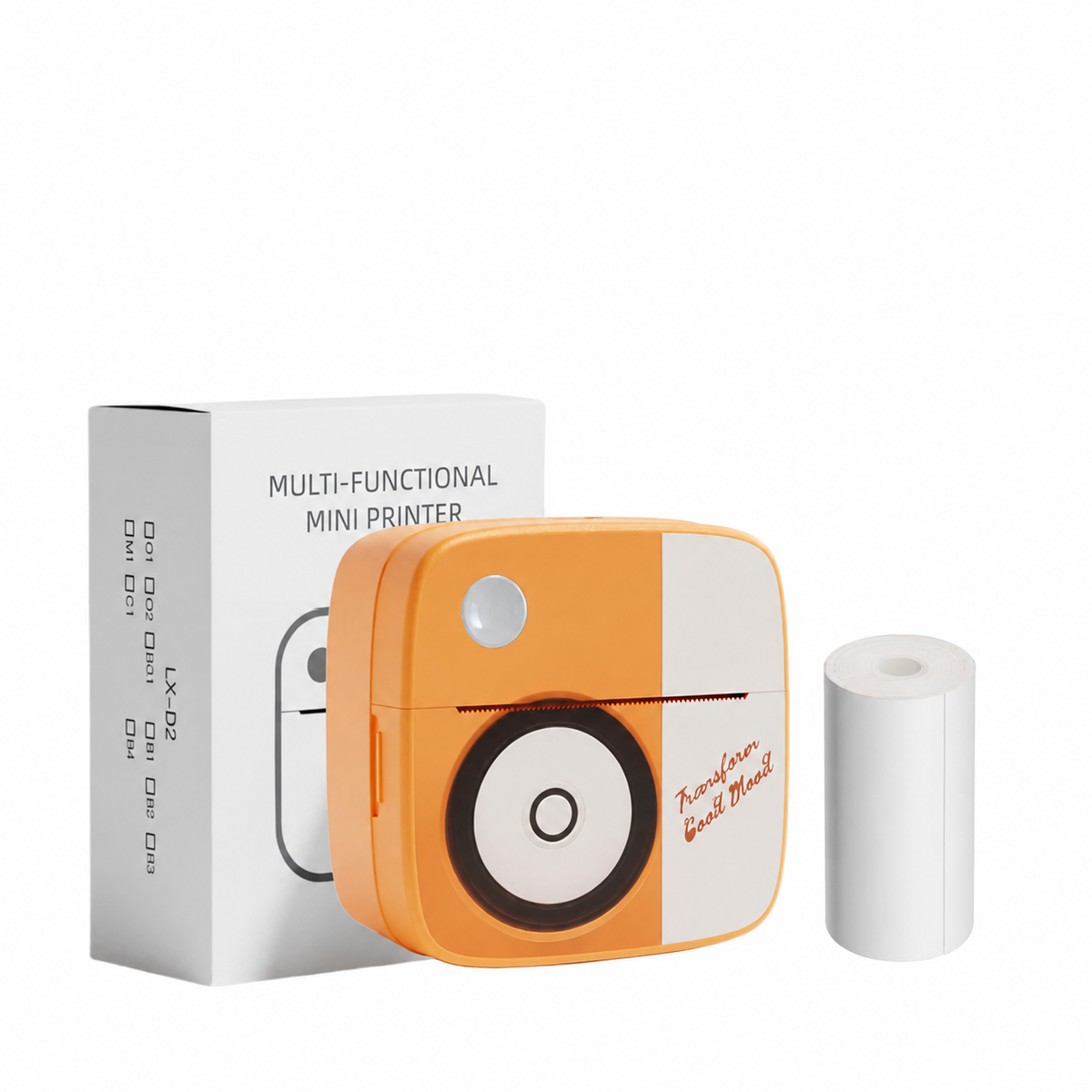 D2-O1 Bluetooth Mini Thermal Printer with Paper Bundles