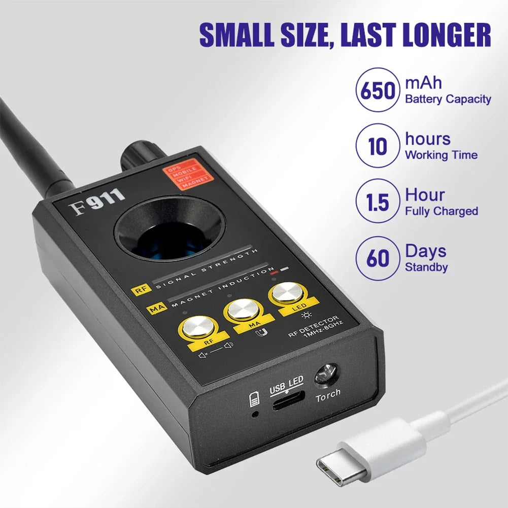 F911 Hidden Camera Detectors, Spy Detector, Bug and GPS Detector, Security Camera Finder, Infrared Scanner