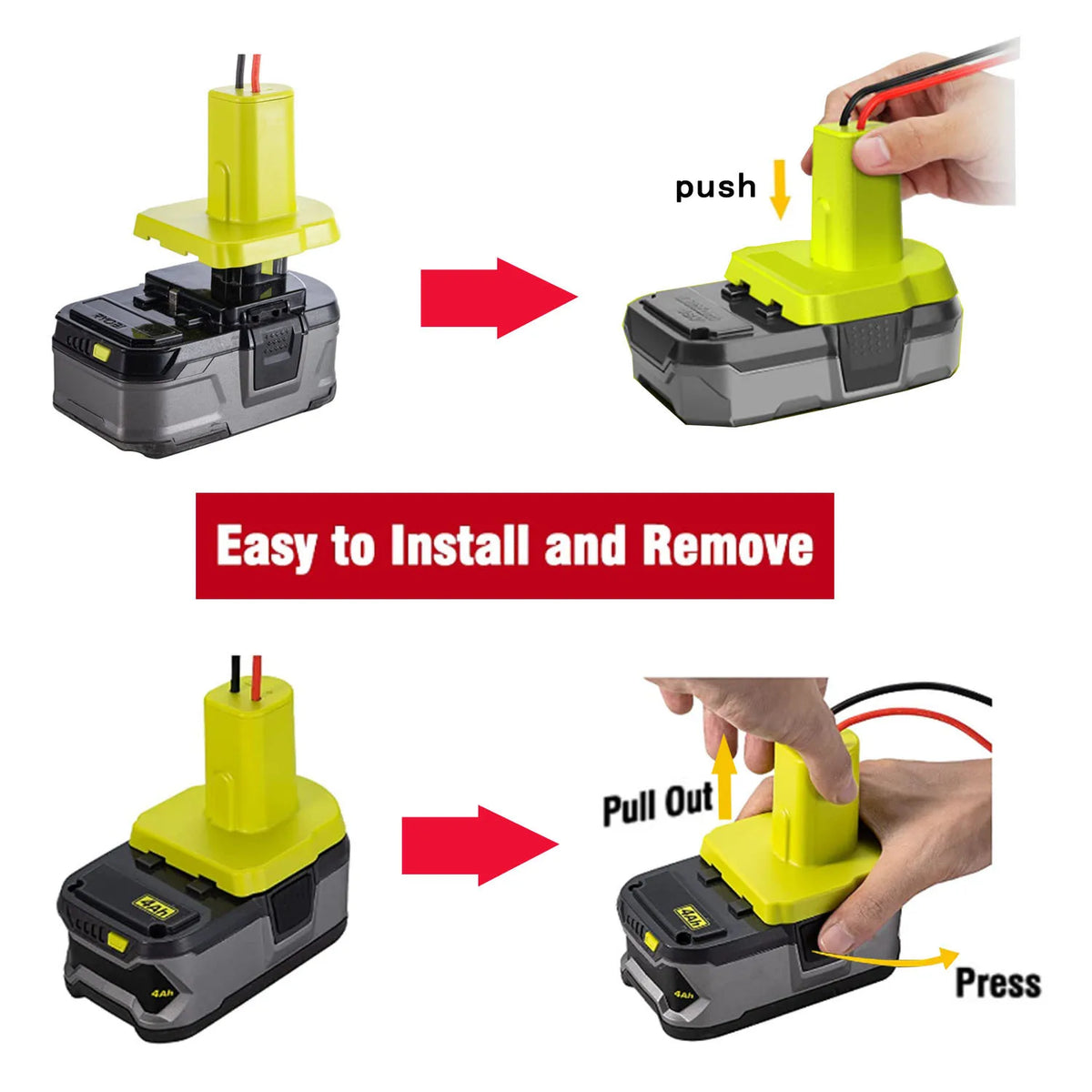 18V Battery Output Adapter for Compatible RYOBI Packs