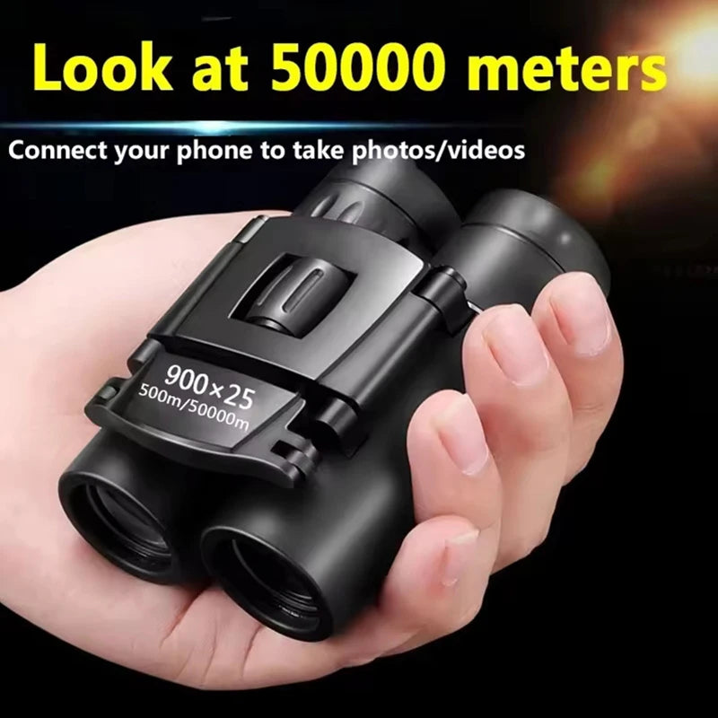 Binoculars 9000M Long Range 900x25 HD Folding Night Vision Mini Telescope FMC Optics For Hunting Sports Outdoor Camping Travel