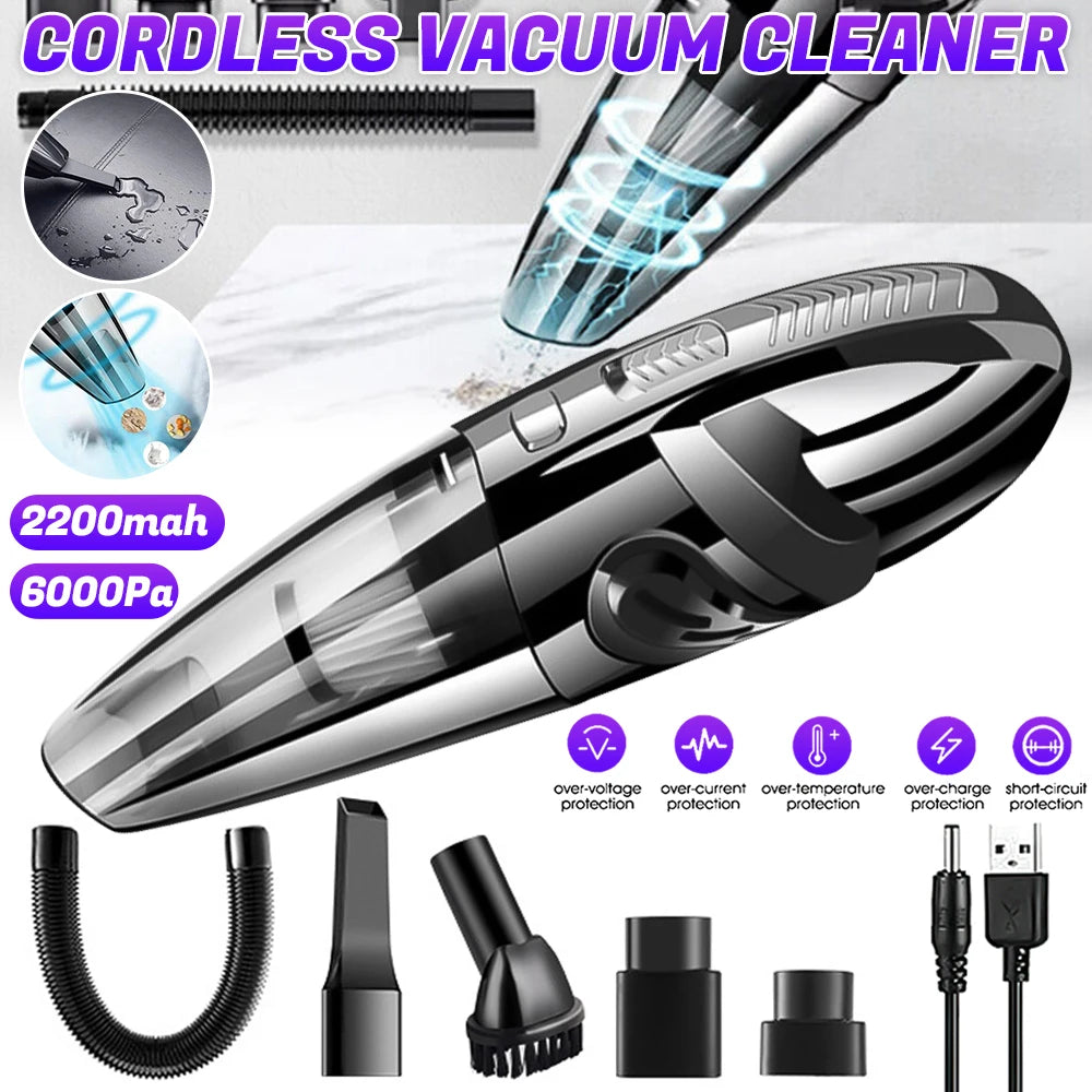 Cordless Handheld Car Vacuum Cleaner, Wet and Dry 120W