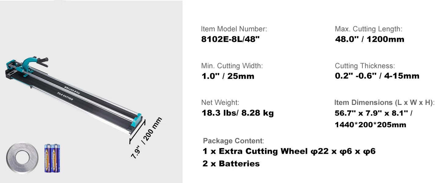 SucceBuy Manual Tile Cutter Porcelain Ceramic Tile Cutter with Tungsten Carbide Cutting Wheel Infrared Positioning Anti-Skid